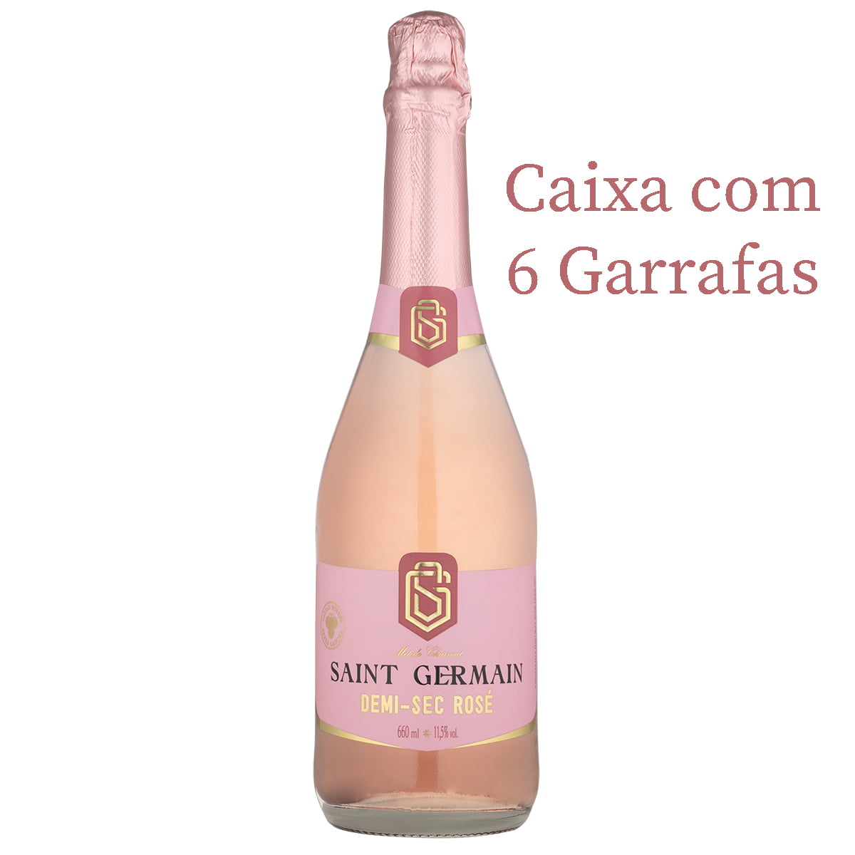 Espumante Aurora Saint Germain Demi-Sec Rosé 660ml C/6
