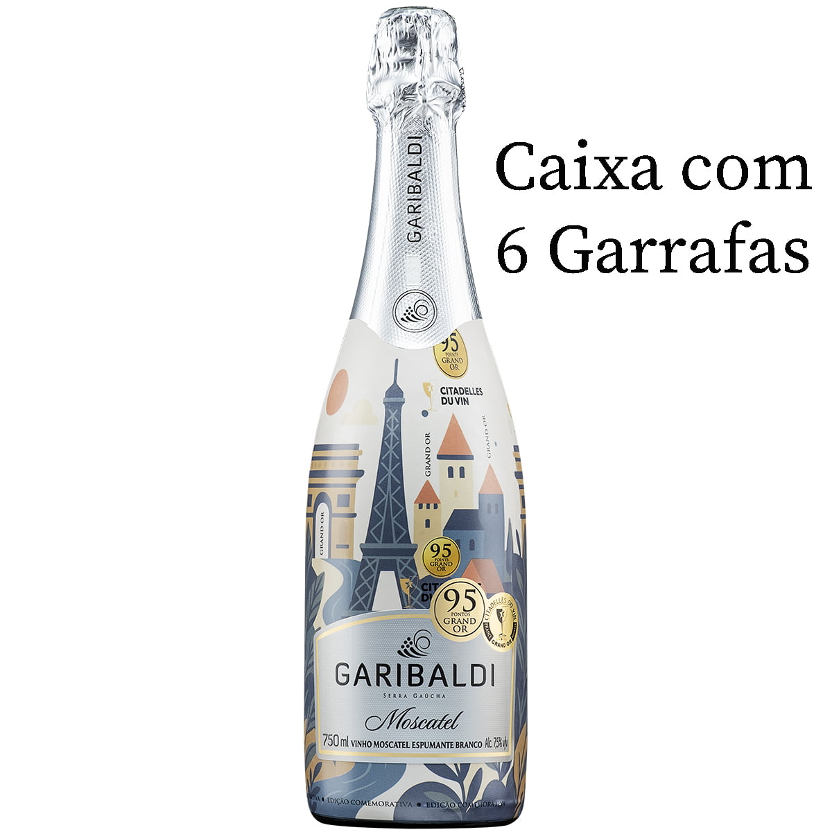 Espumante Garibaldi Moscatel Branco 750ml C/6