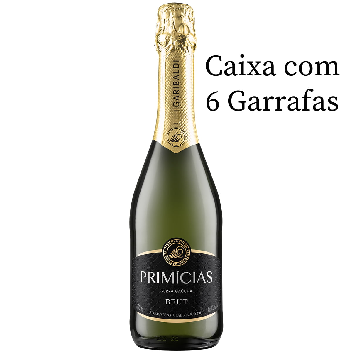 Espumante Garibaldi Primícias Brut Branco 660ml C/6