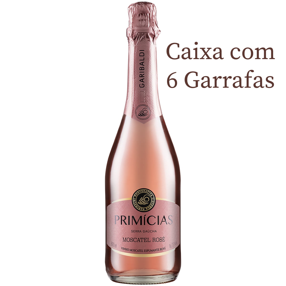  Espumante Garibaldi Primícias Moscatel Rosé 660ml C/6