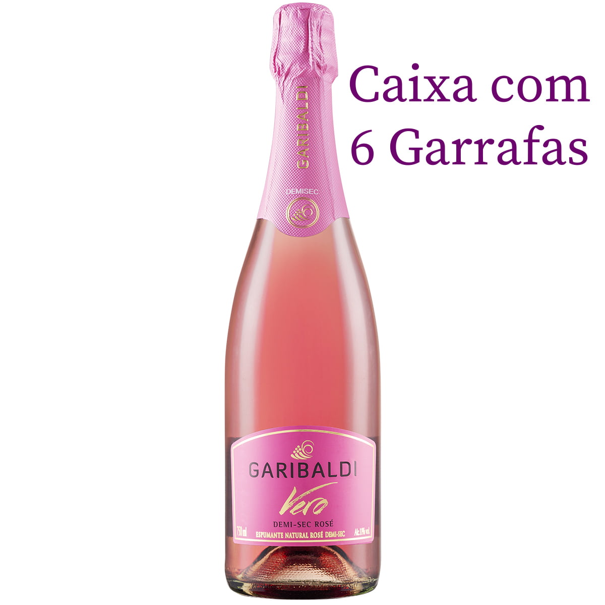 Espumante Garibaldi Vero Demi-Sec Rosé 750ml C/6