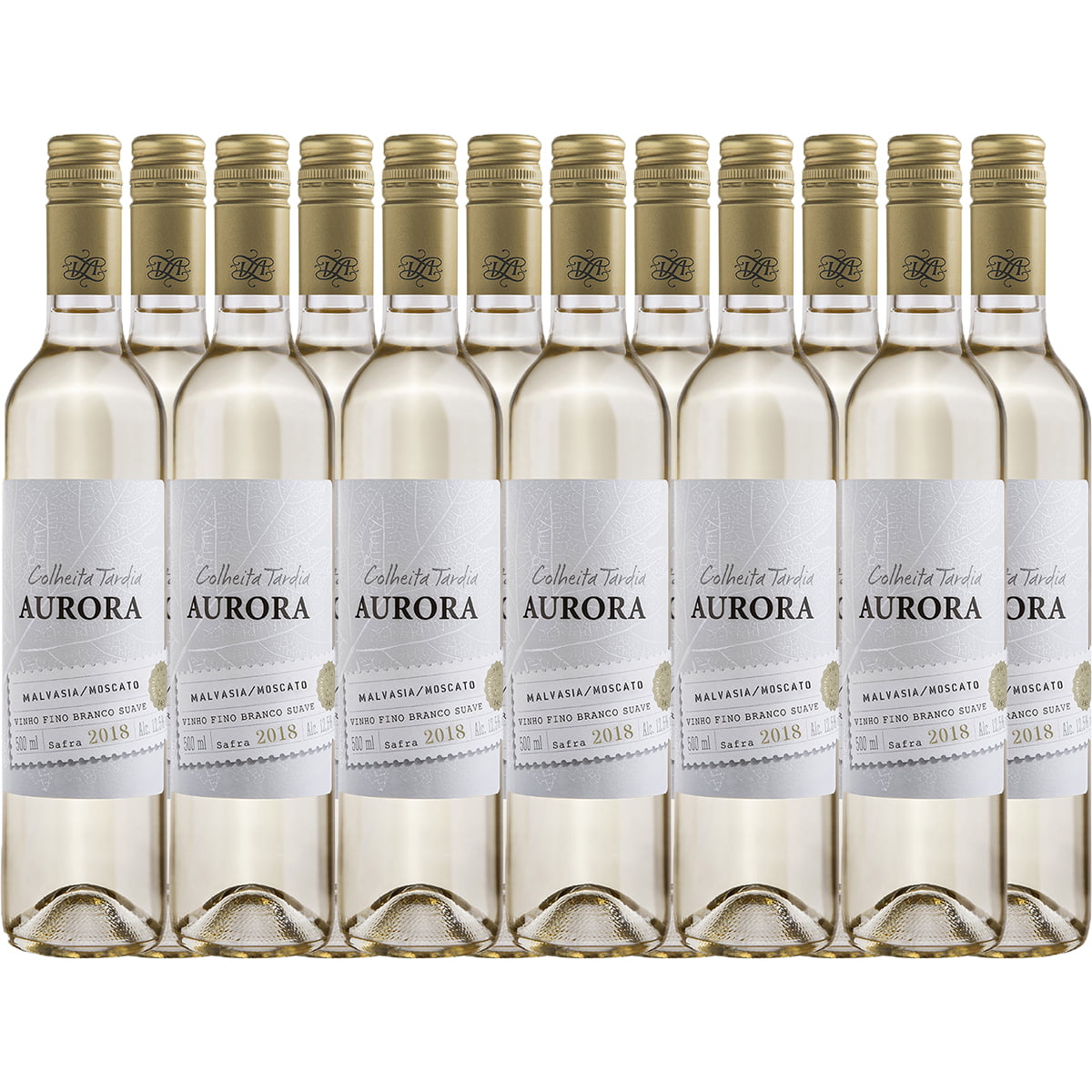 Vinho Aurora Colheita Tardia Malvasia/Moscato Branco Suave 500ml Combo C/12