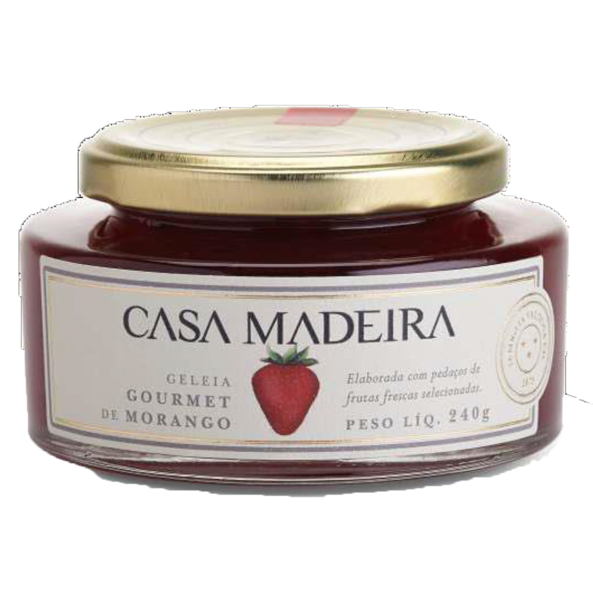 Geleia Gourmet Casa Madeira Morango c/Pedaços 240g