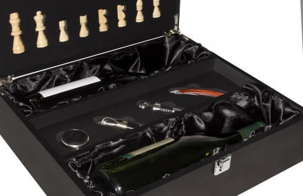 Kit Abridor de Vinho com jogo de Xadrez Abra Vinhos Com Elegância