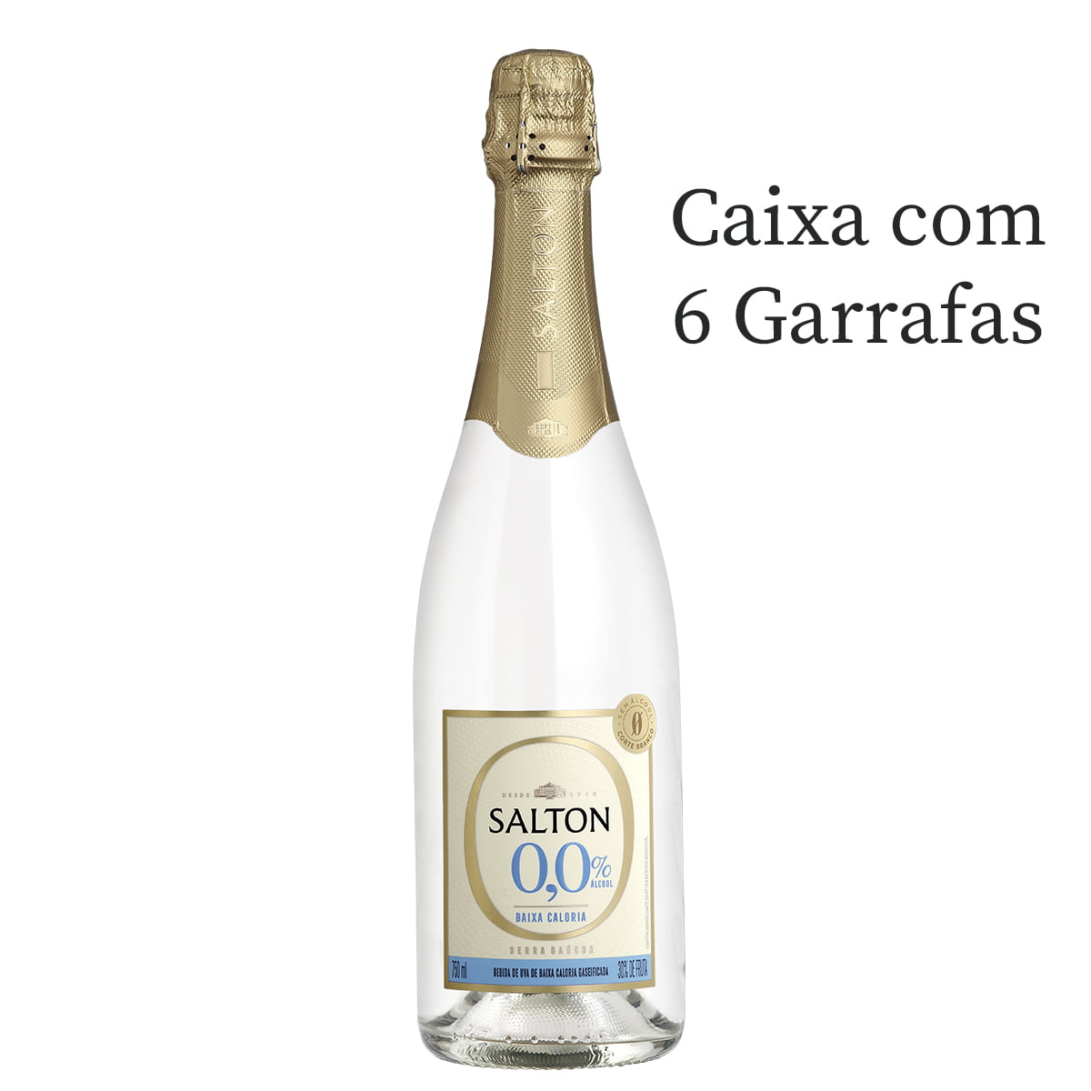 Espumante Salton Zero Álcool Baixa Caloria Branco 750ml C/6