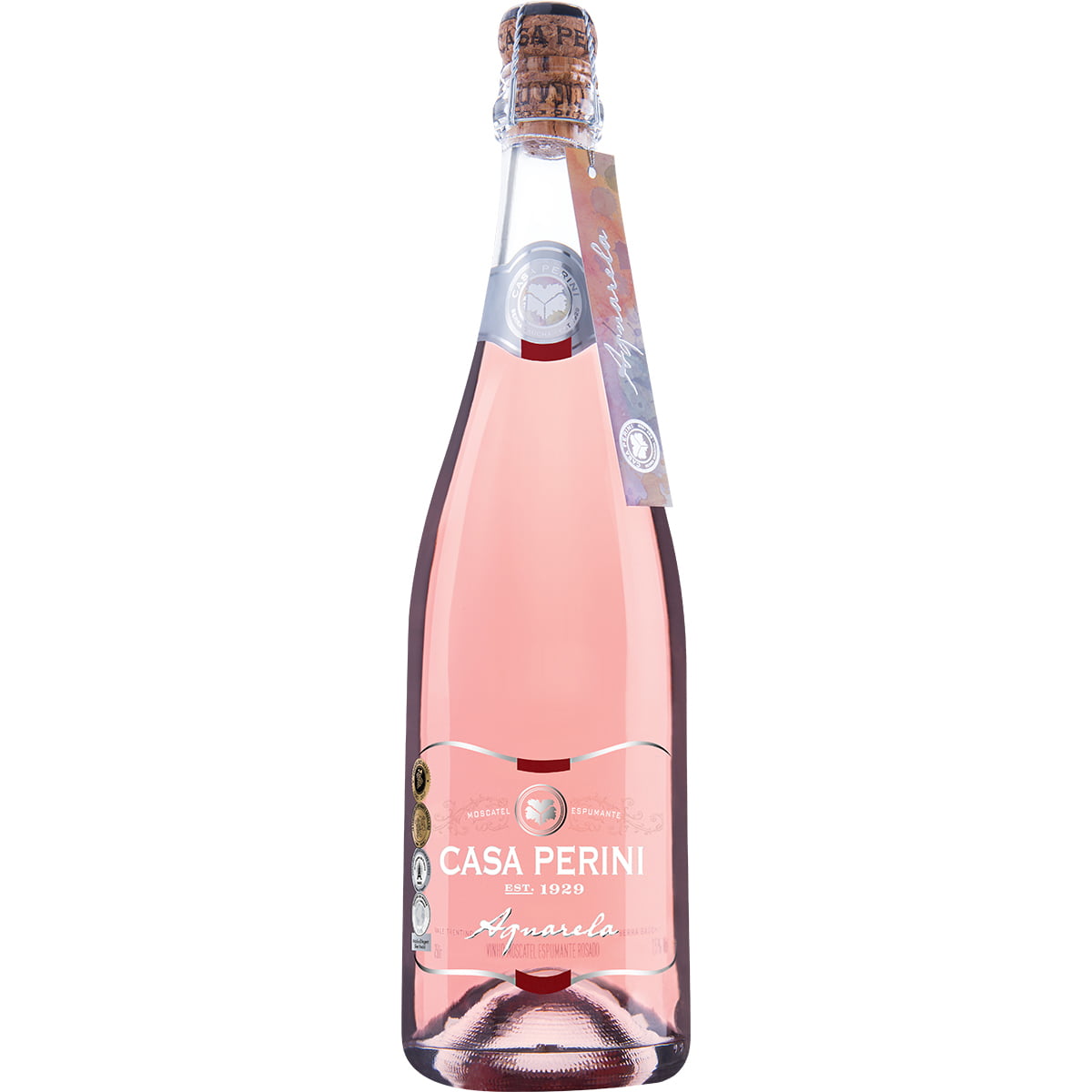 Balde de Espumante Casa Perini Aquarela Moscatel Rosé 750ml C/7