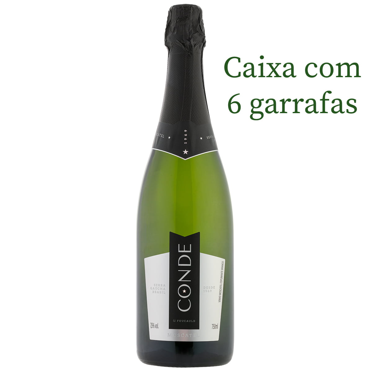 Espumante Aurora Conde de Foucauld Moscatel Branco 750ml C/6