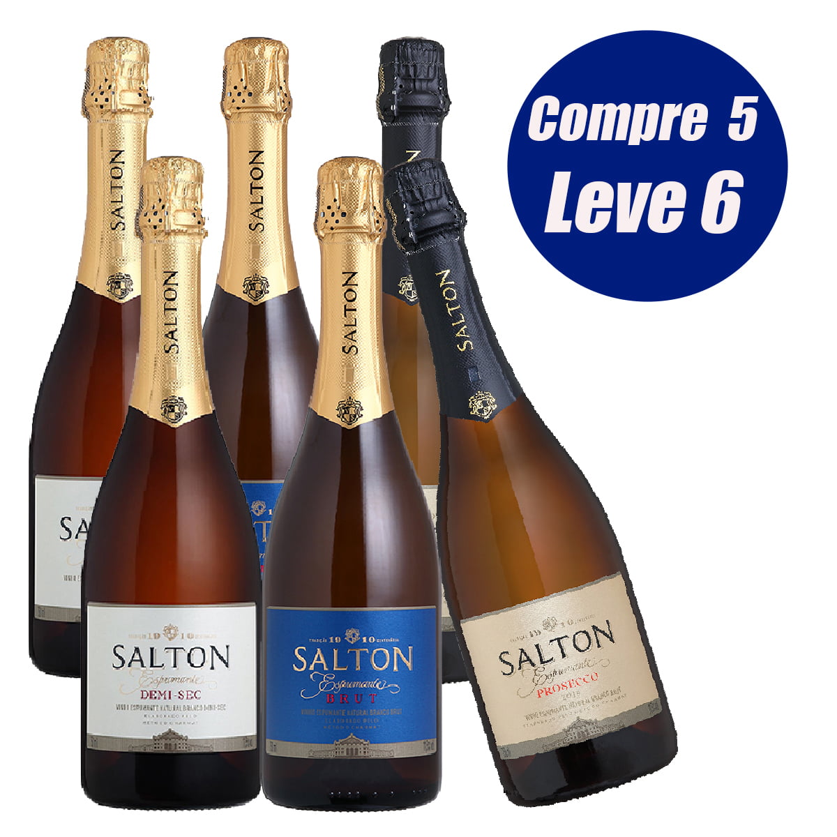 Salton Espumantes Prosecco/Brut/DemiSec Branco 750ml C/2 de cada