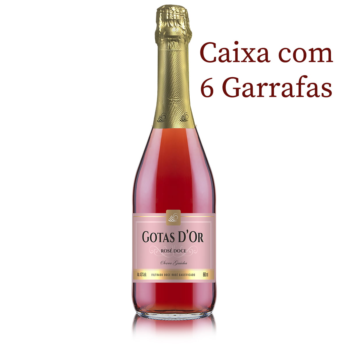 Filtrado Doce Garibaldi Gotas D'Or Rosé 660ml C/6