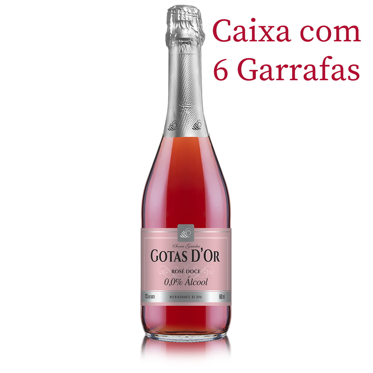 Filtrado Doce Garibaldi Gotas D'Or Rosé Sem Álcool 660ml C/6