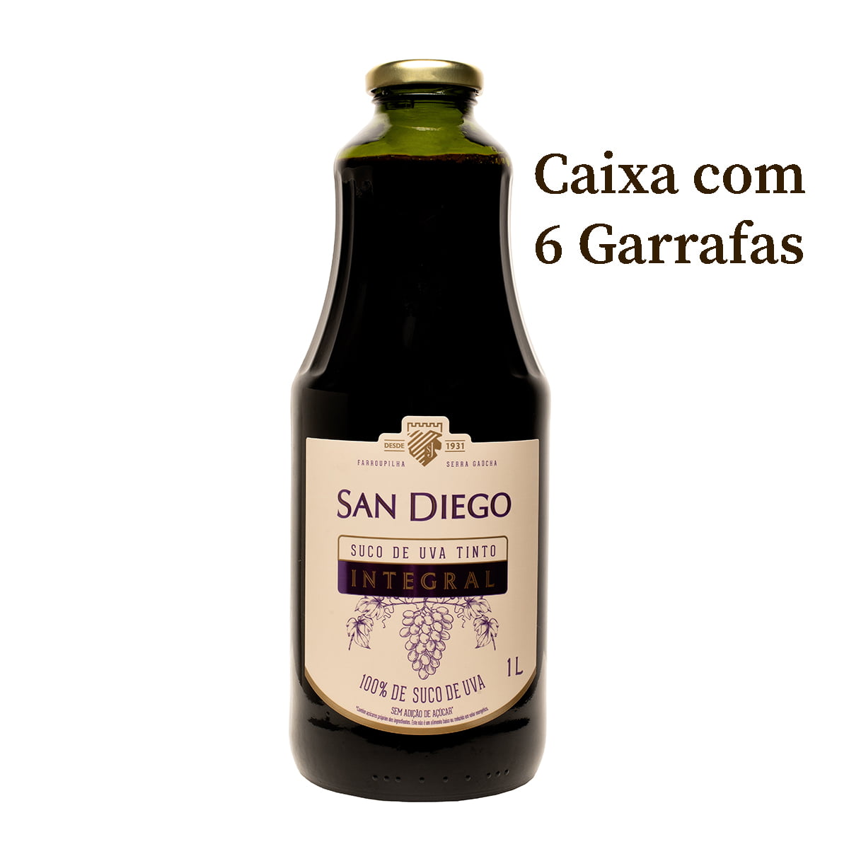 Suco de Uva San Diego Tinto Integral 1Lt C/6