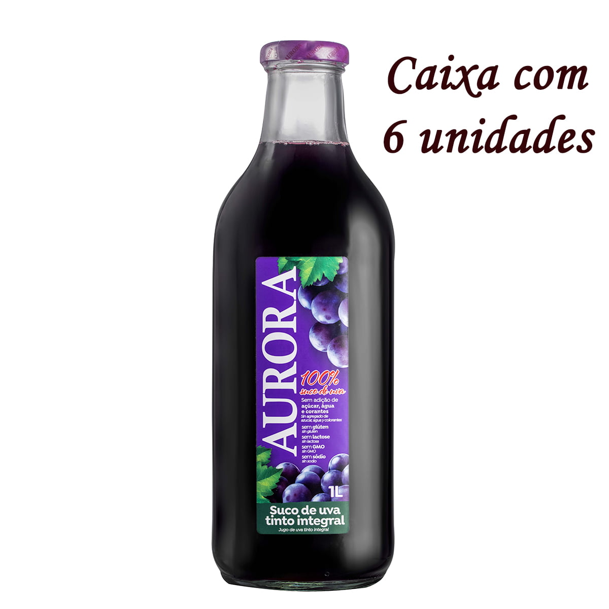 Suco De Uva Aurora Tinto Integral 1Lt  C/6