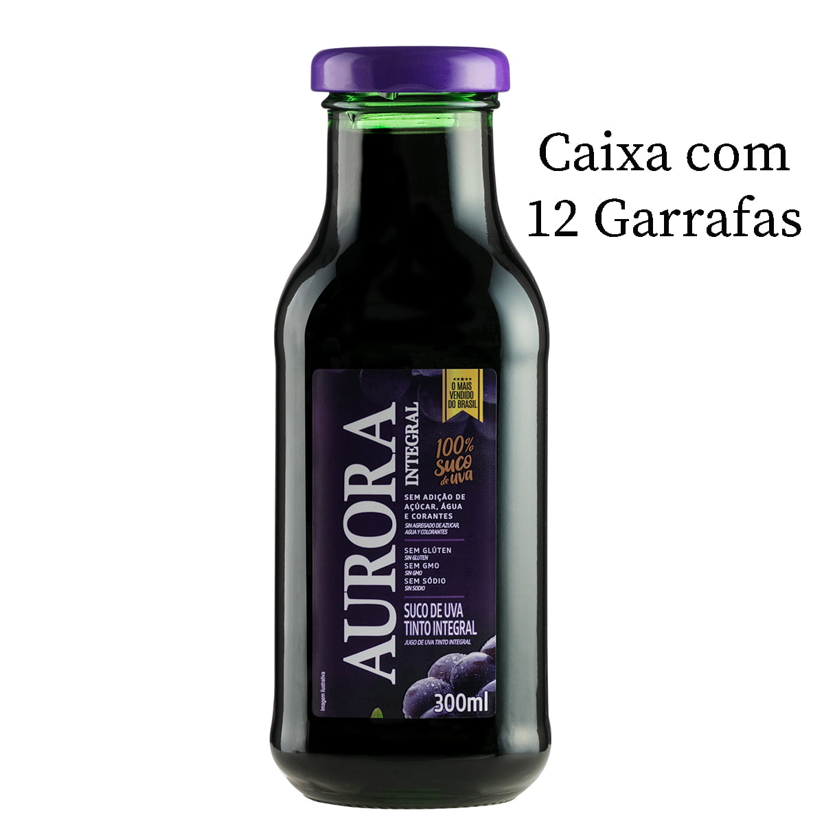 Suco de Uva Aurora Tinto Integral 300ml C/12