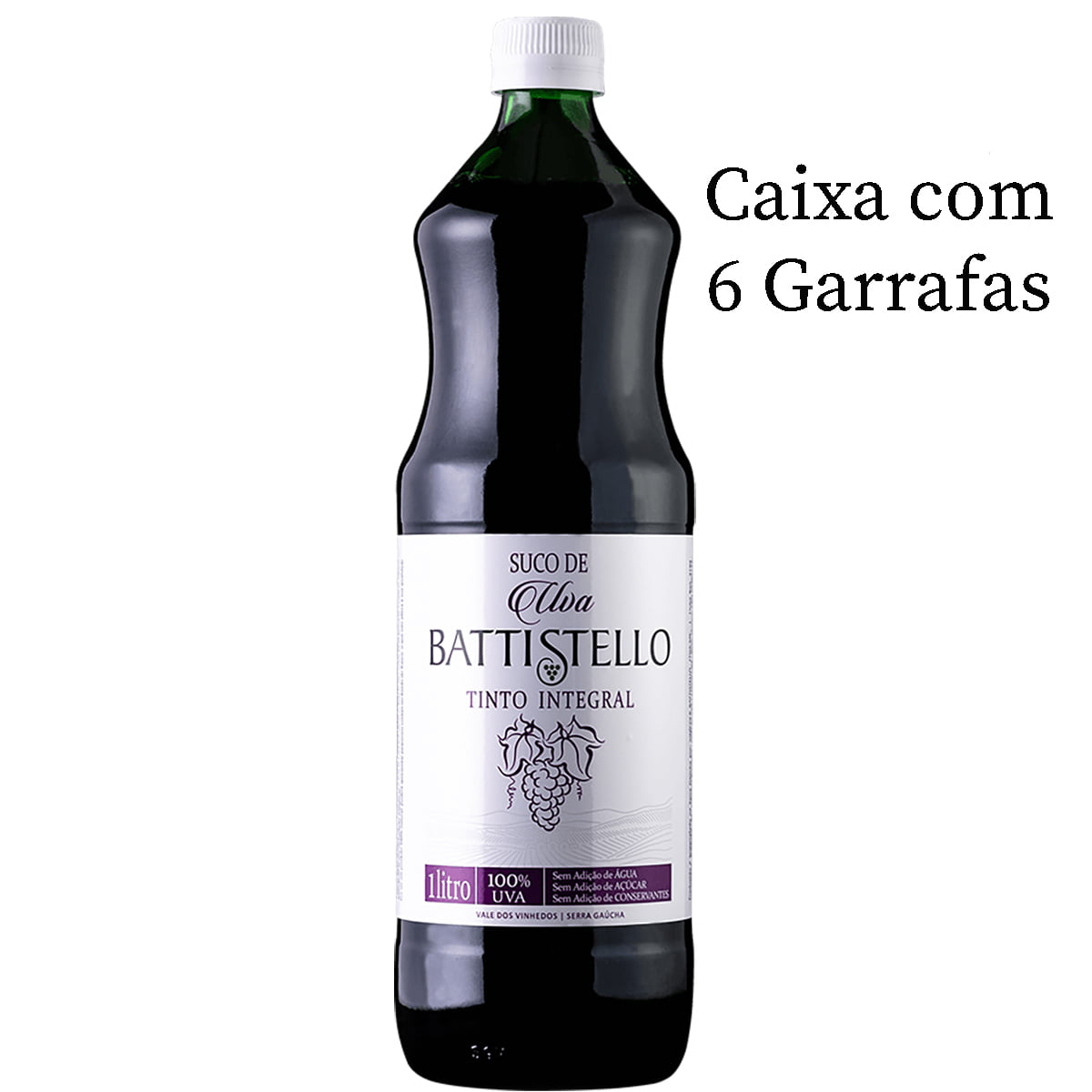 Suco de Uva Battistello Tinto Integral 1 Litro C/6