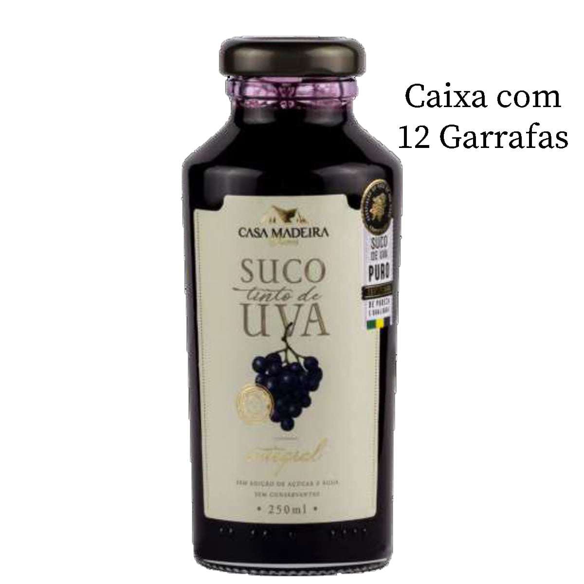 Suco de Uva Casa Madeira Tinto Integral 250ml C/12