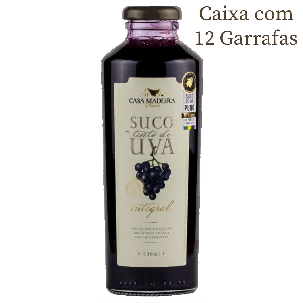 Suco de Uva Casa Madeira Tinto Integral 500ml C/12