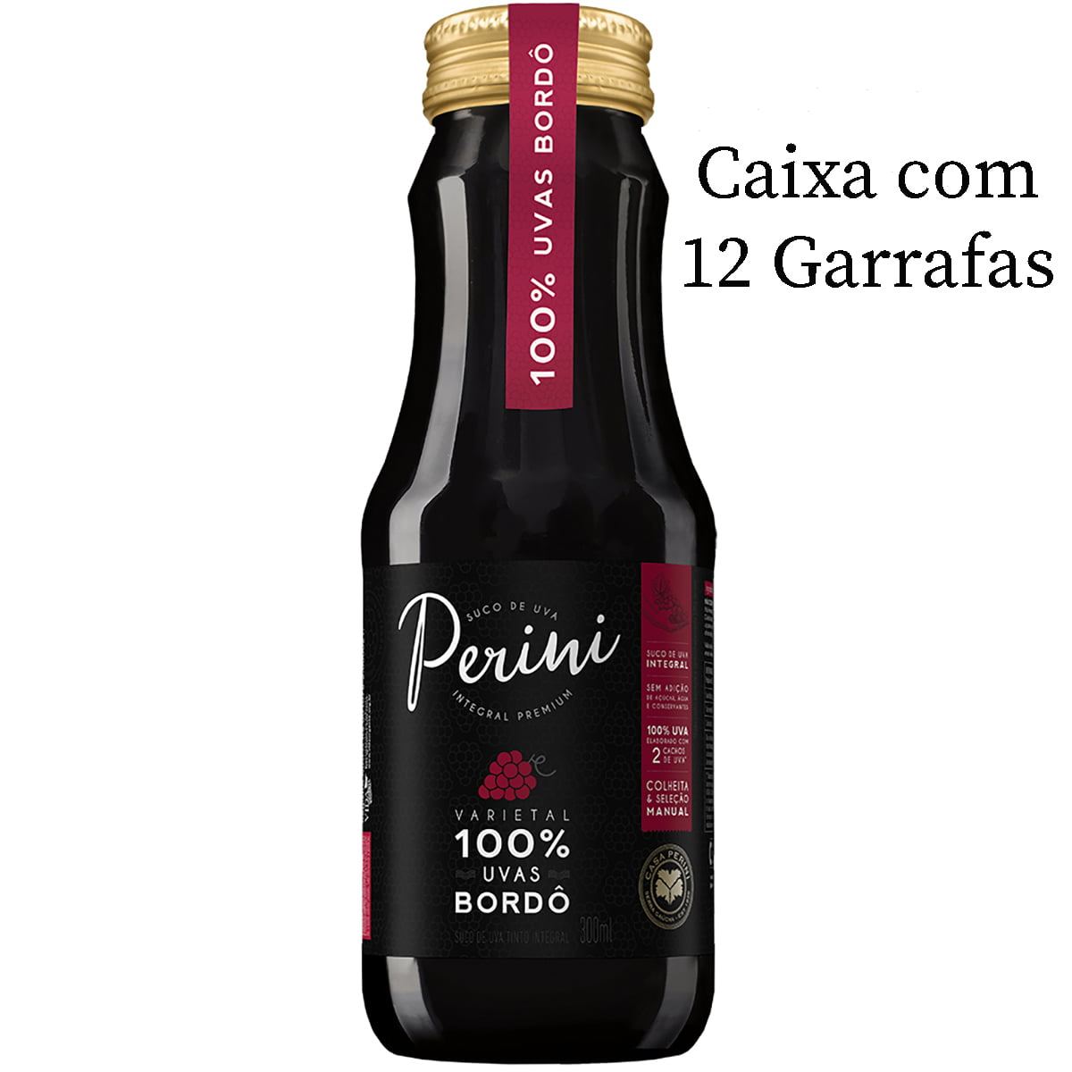 Suco de Uva Casa Perini Bordô Tinto Integral 300ml C/12