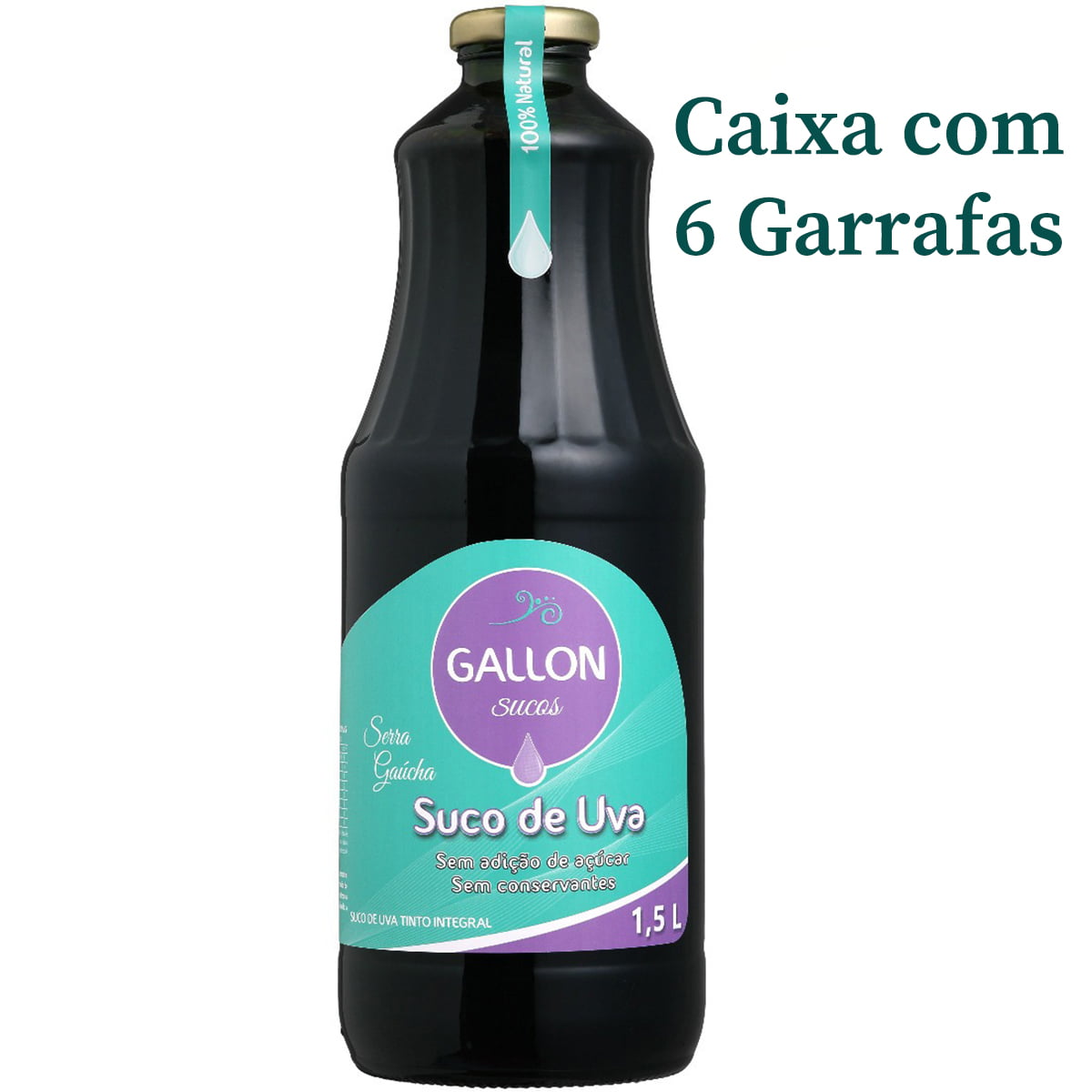 Suco de Uva Gallon Tinto Integral 1,5L C/6