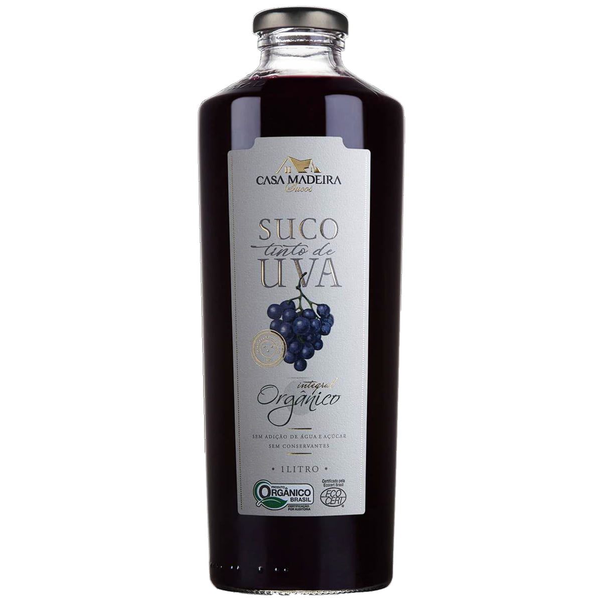 Suco de Uva Casa Madeira Tinto Integral Orgânico 1Lt C/6