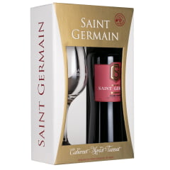 Kit Vinho Aurora Saint Germain Cabernet/Merlot/Tannat Tinto Suave 750ml C/taça Kit Vinho Aurora Saint Germain Cabernet/Merlot/Tannat Tinto Suave 750ml C/taça
