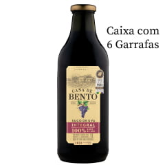 Suco de Uva Aurora Casa de Bento Tinto 100% Integral 1L C/6