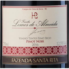 Vinho Família Lemos de Almeida Pinot Noir Safra 2016 Tinto 750ml 