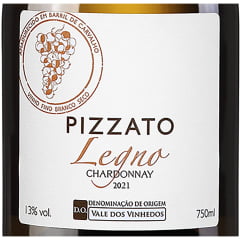 Vinho Pizzato Legno Chardonnay Safra 2021 Branco Seco 750ml
