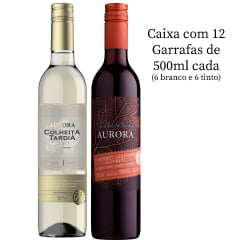 Vinho Aurora Colheita Tardia Tinto e Branco Suave 500ml C/6 de cada