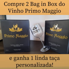 Primo Maggio Vinho Tinto Seco Corte Especial 3 Litros Bag in Box C/2 - BRINDE 1 TAÇA PERSONALIZADA