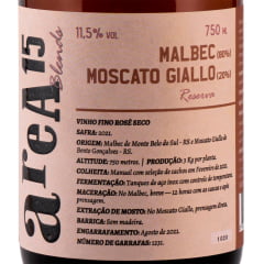 areA15 Vinho Rosé Seco Blend Malbec/Moscato Giallo 750ml