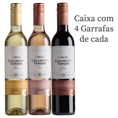 Kit Vinhos Aurora Colheita Tardia Branco/Tinto/Rosé Suave 500ml C/4 de cada