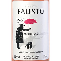 Vinho Pizzato Fausto Merlot Rosé Seco 187ml C/6