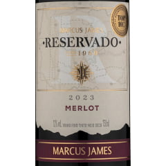 Kit Vinho Aurora Marcus James Merlot Tinto Meio Seco 750ml C/Taça