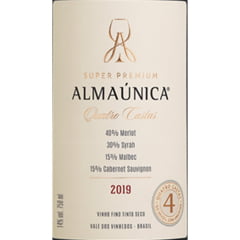 Vinho Almaúnica Super Premium Quatro Castas Safra 2019 Tinto 750ml