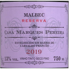 Vinho Casa Marques Pereira Reserva Malbec Tinto Seco 750ml