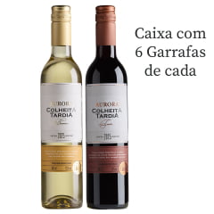 Vinho Aurora Colheita Tardia Tinto e Branco Suave 500ml C/6 de cada