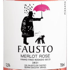 Vinho Pizzato Fausto Merlot Rosé Seco 750ml 