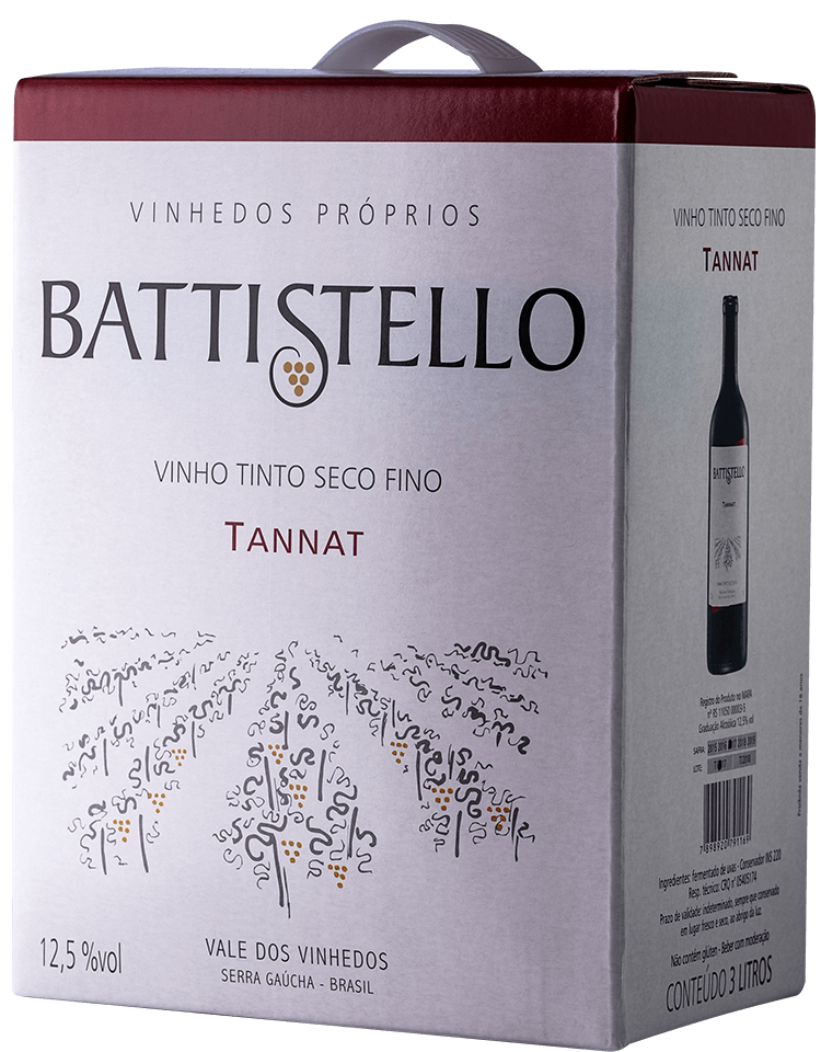 Vinho Battistello Tannat Tinto Seco Bag in Box 3Lts