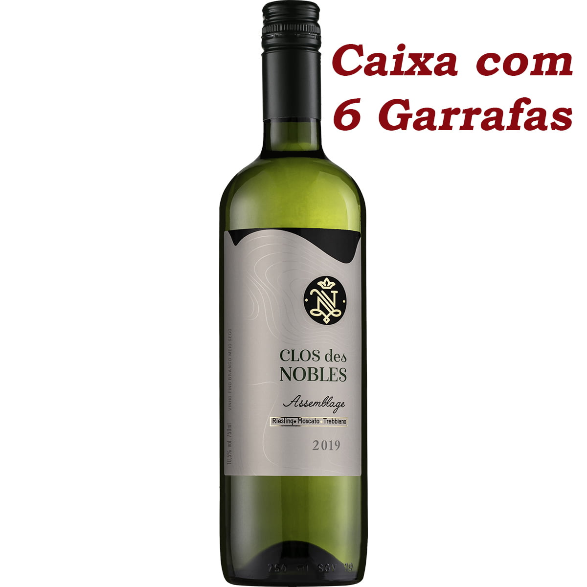 Vinho Aurora Clos des Nobles Assemblage Meio Seco Branco 750ml C/6