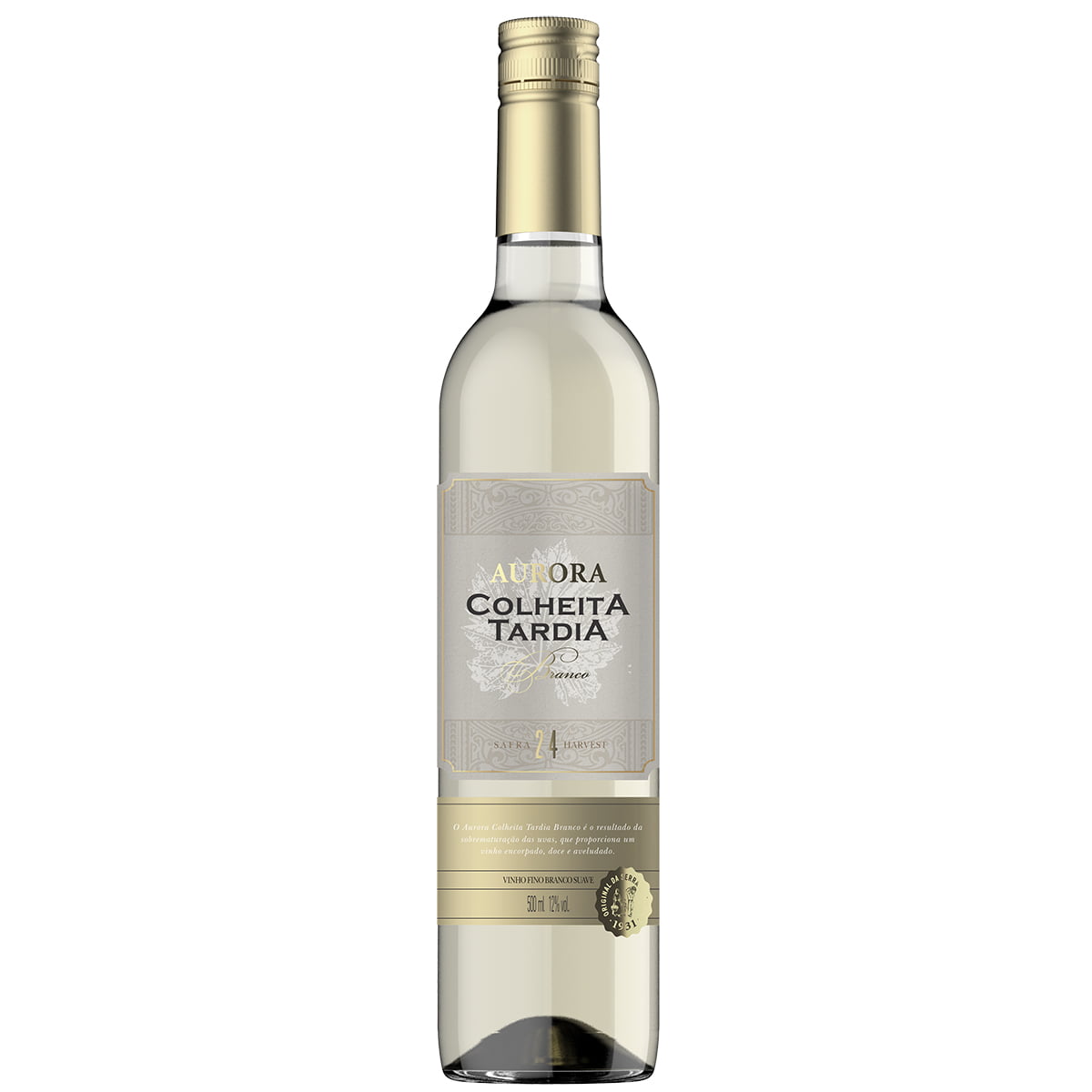 Vinho Aurora Colheita Tardia Malvasia/Moscato Branco Suave 500ml