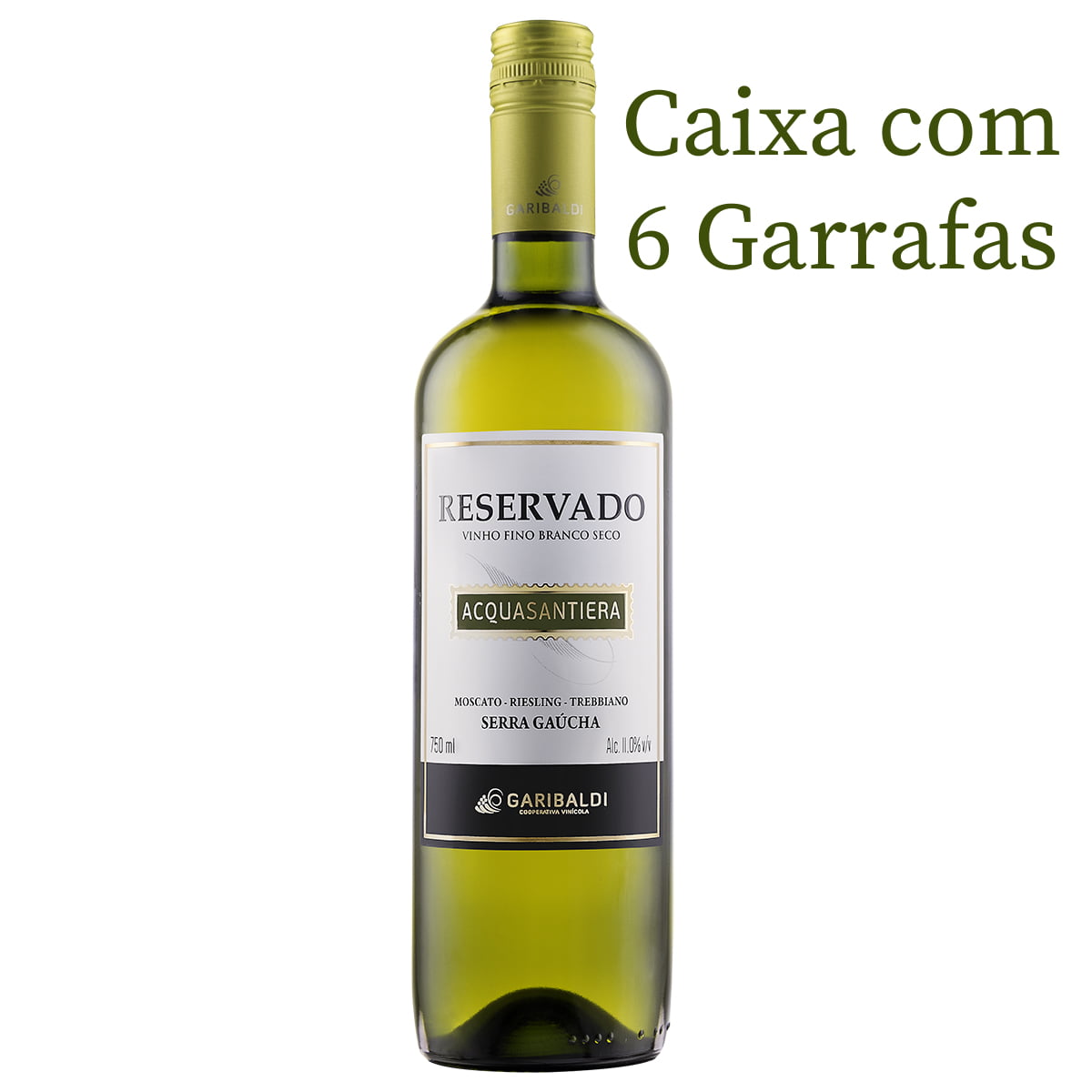 Vinho Garibaldi Acquasantiera Branco Seco 750ml C/6