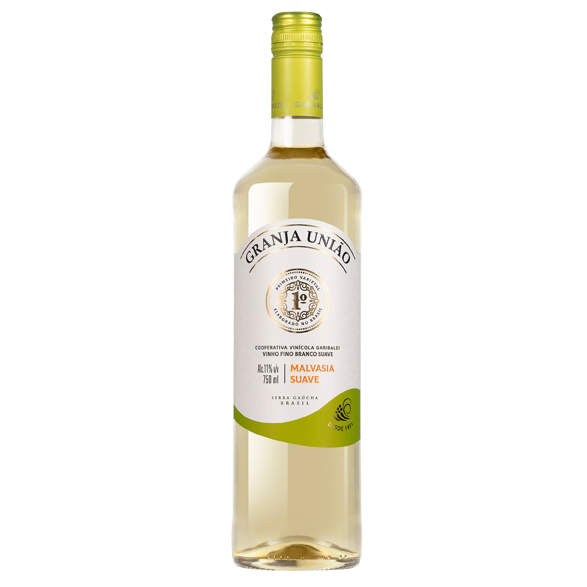 Vinho Garibaldi Granja União Malvasia Branco Suave 750ml