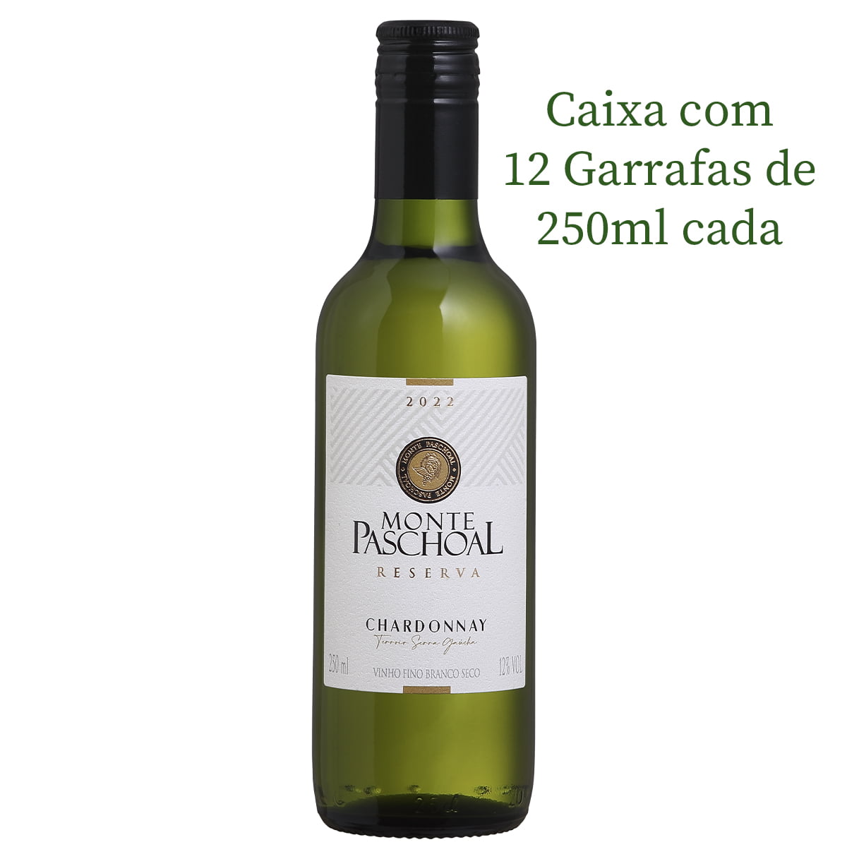 Vinho Monte Paschoal Reserva Chardonnay Branco Seco 250ml C/12