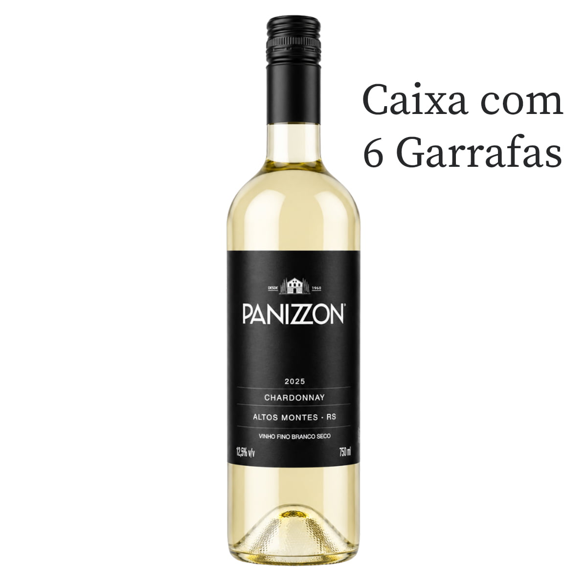Vinho Panizzon Chardonnay Branco Seco 750ml C/6