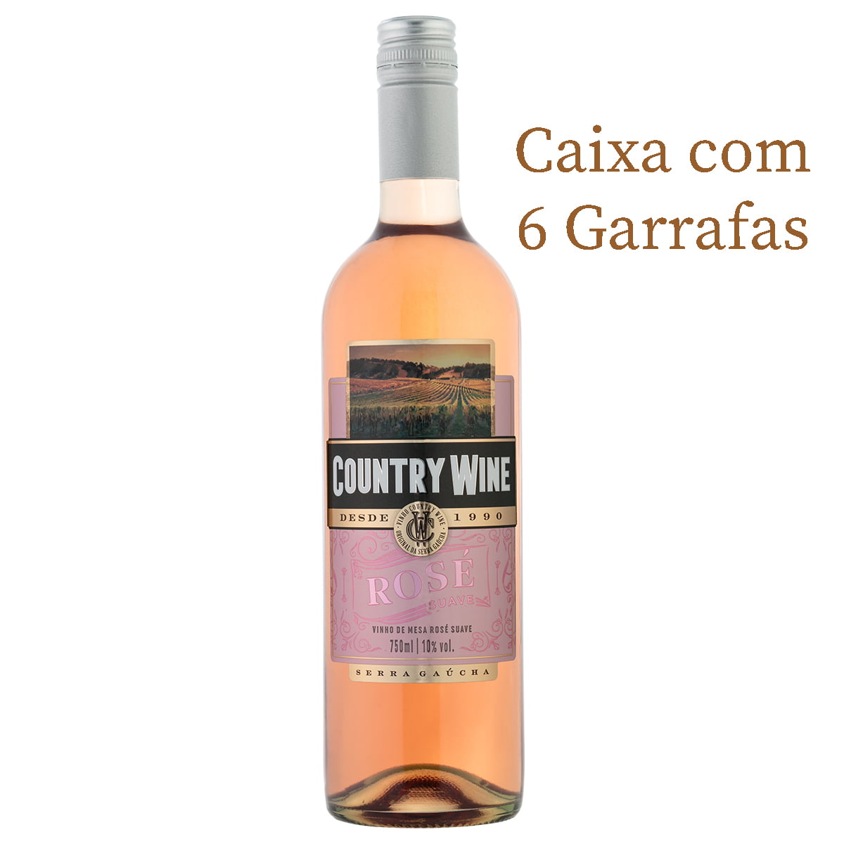 Vinho Aurora Country Wine Rosé Suave 750ml C/6