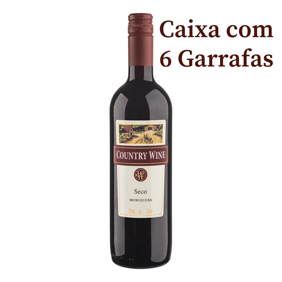 Aurora Country Wine Vinho Tinto Seco 750ml C/6