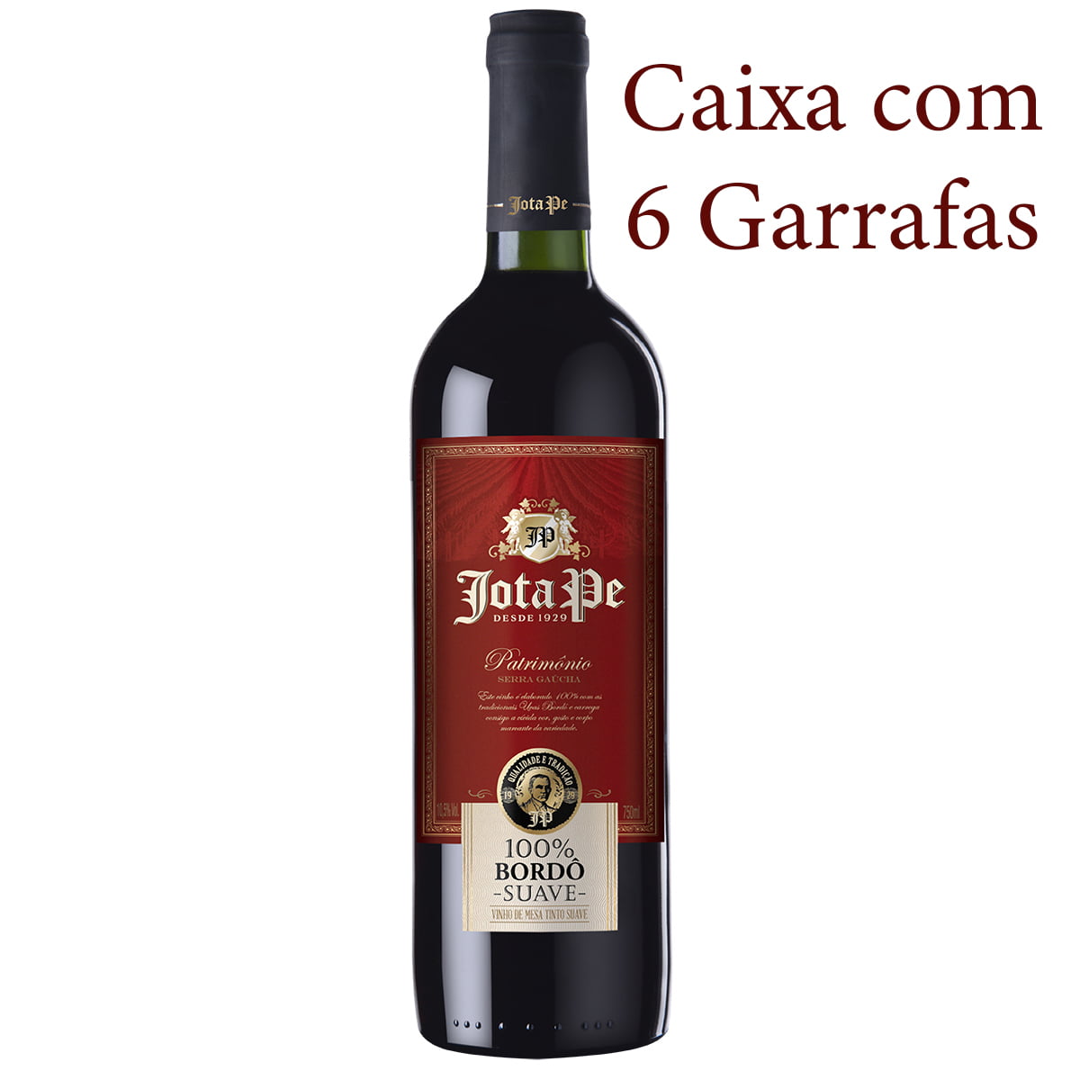 Vinho Casa Perini Jota Pe Bordô Tinto Suave 750ml C/6