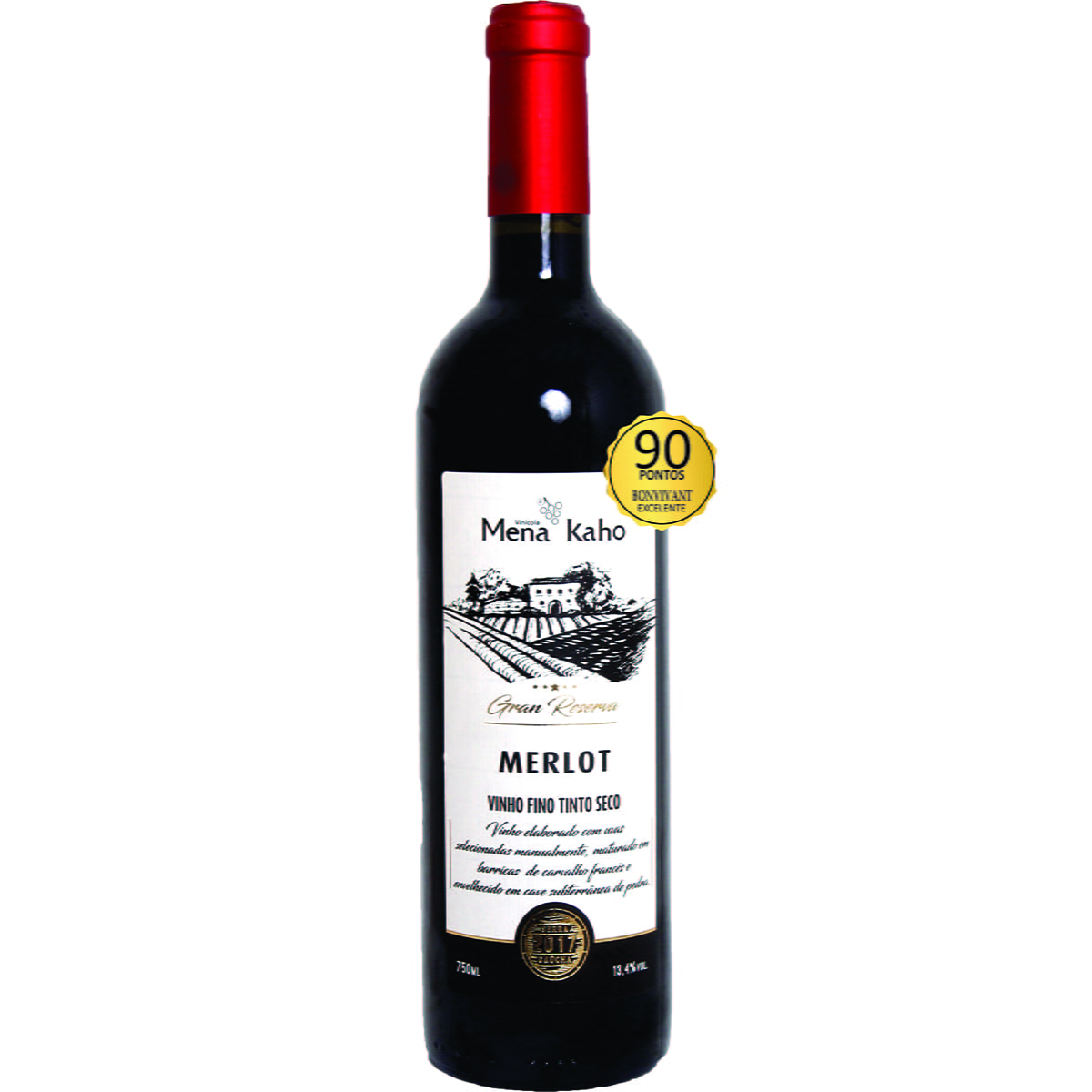 Mena Kaho Gran Reserva Merlot Vinho Tinto Seco 750ml