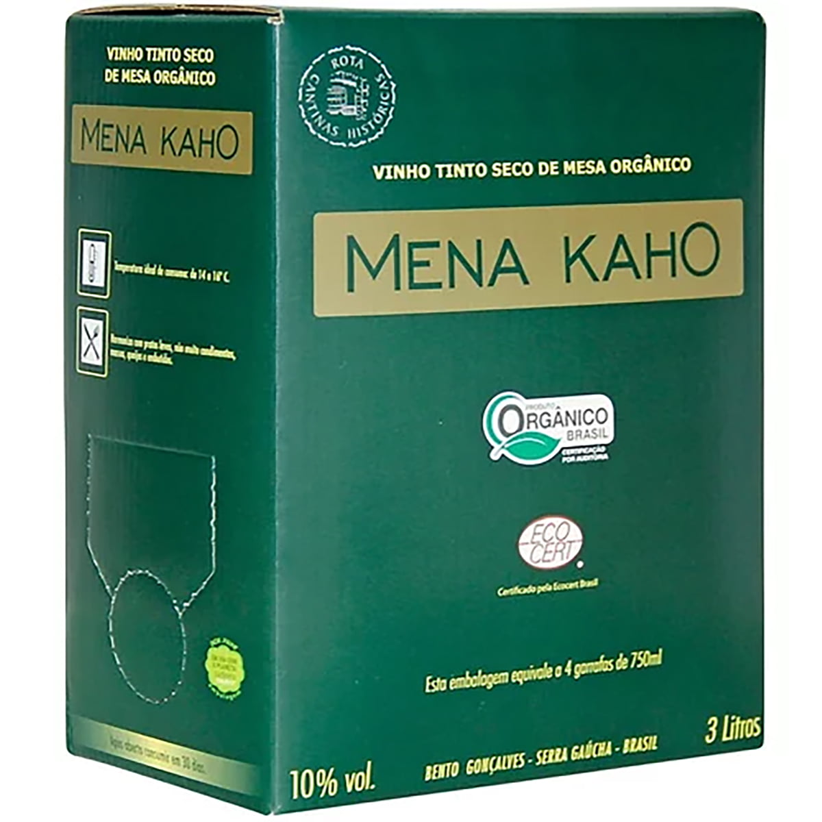 Vinho Mena Kaho Orgânico Tinto Seco Bag in Box 3 Litros