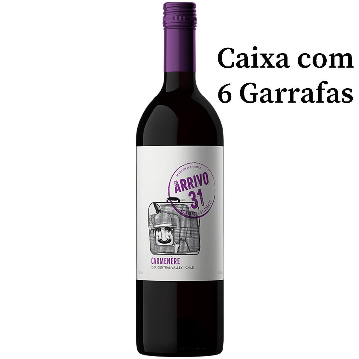 Vinho Arrivo 31 Carménère Tinto Seco 750ml C/6